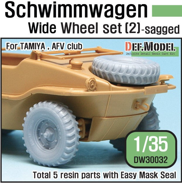 DEF MODEL (1/35) Schwimmwagen Wide Wheel Set (2) Sagged (for Tamiya/AFV Club)