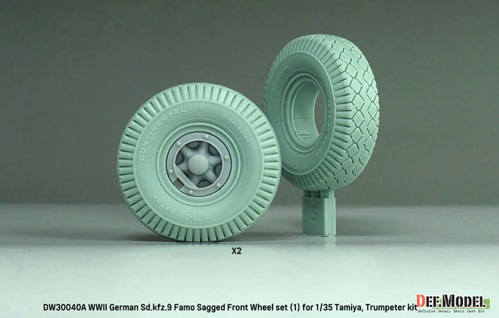 Foto de las ruedas y llantas delanteras para Sd.Kfz.9 Famo a escala 1:35 de Def Model referencia DW30040A