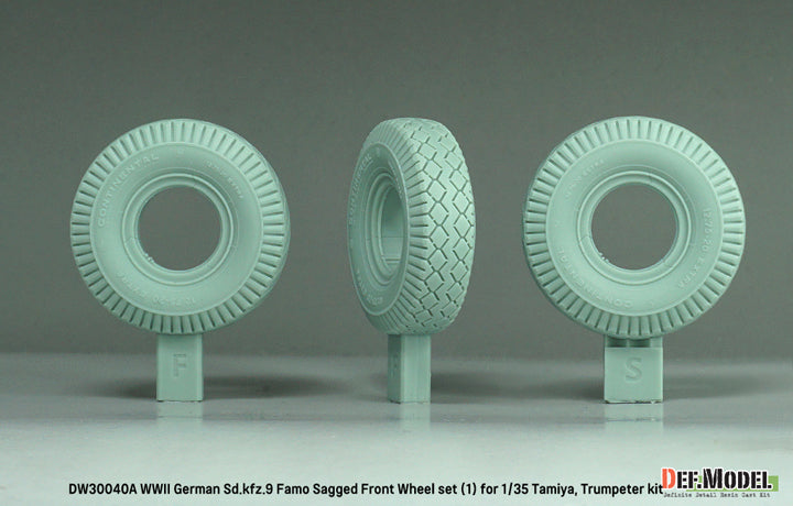 Foto de las ruedas delanteras para Sd.Kfz.9 Famo a escala 1:35 de Def Model referencia DW30040A