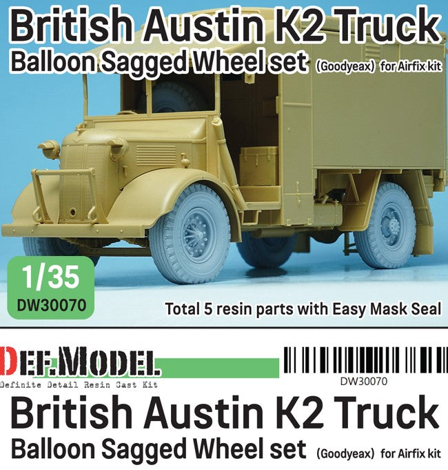 DEF MODEL (1/35) British Austin K2 Truck Balloon Sagged wheel set (for Airfix kit)