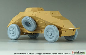 MODELLO DEF (1/35) WW2 tedesco Sd.Kfz.  222/223 Set di ruote cedevoli (3) – Tardiva (per Tamiya)