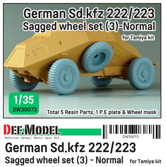 DEF MODEL (1/35) WW2 German Sd.Kfz.222/223 Sagged Wheel set (3) – Late (for Tamiya)