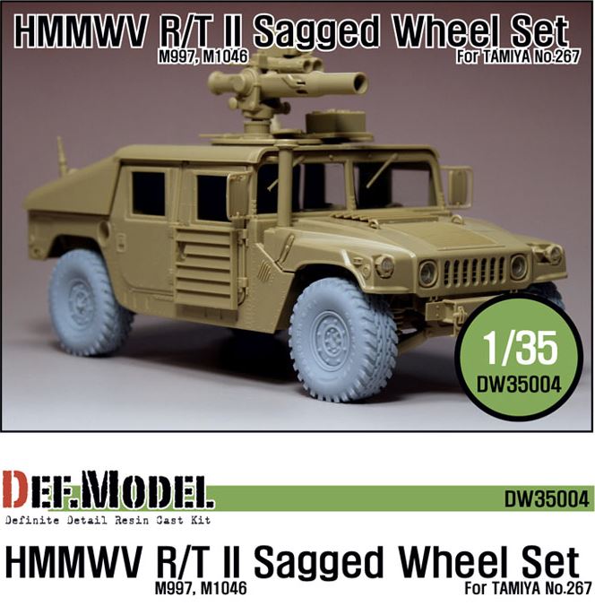 DEF MODEL (1/35) HMMWV R/T II Sagged Wheel set Sagged (for Tamiya 1/35 M1046)