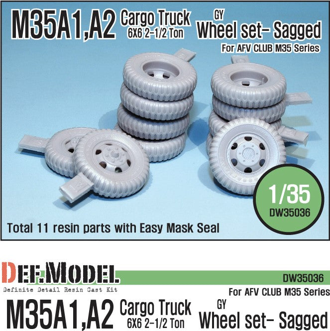 DEF MODEL (1/35) U.S M35 Cargo truck GY sagged wheel set (for AFV Club kits)