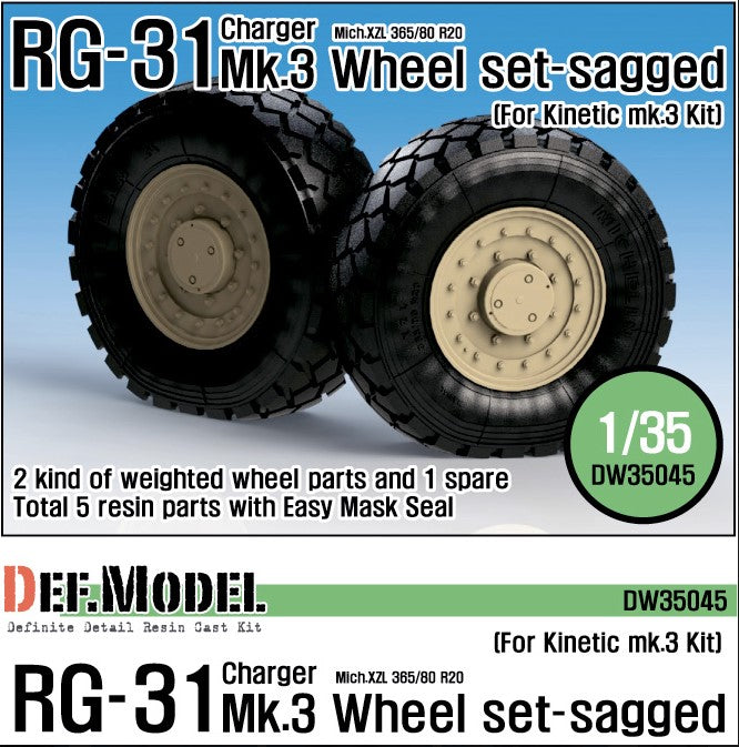 DEF MODEL (1/35) RG-31 Mk.3 wheel set-sagged (for Kinetic)