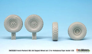 DEF MODEL (1/35) Set di ruote ribassate per Panhard VBL LAV francese (2) (per modelli Tiger e kit Hobbyboss)