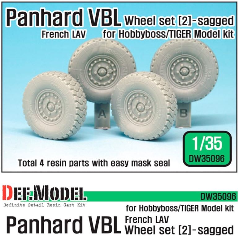 DEF MODEL (1/35) French Panhard VBL LAV Sagged Wheel set (2) (for Tiger model y Hobbyboss kits)