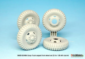 DEF MODEL (1/35) US M54A2 Cargo Truck Sagged Front wheel set (2) - Military type (for AFV Club kit)