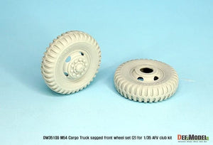 DEF MODEL (1/35) Set di ruote anteriori abbassate per camion da carico US M54A2 (2) - Tipo militare (per kit AFV Club)