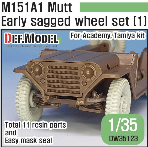 DEF MODEL (1/35) M151A1 Mutt Jeep Early Sagged Wheel set (1)