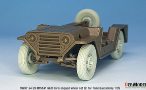 DEF MODEL (1/35) M151A1 Mutt Jeep Set di ruote sgonfie iniziali (2) Pneumatico tipo civile