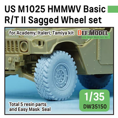 DEF MODEL (1/35) US M1025 HMMWV Basic RT II Sagged Wheel Set
