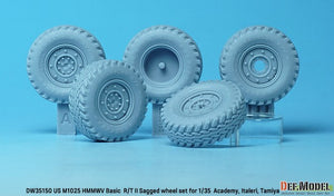 DEF MODEL (1/35) US M1025 HMMWV Basic RT II Set di ruote ribassate