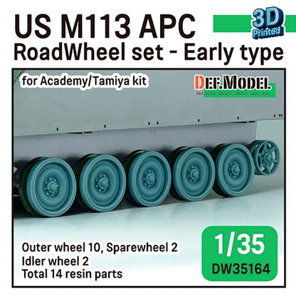 DEF MODEL (1/35) Ensemble de roues de route pour véhicule blindé de transport de troupes américain M113 - Type initial (pour Academy, Tamiya)