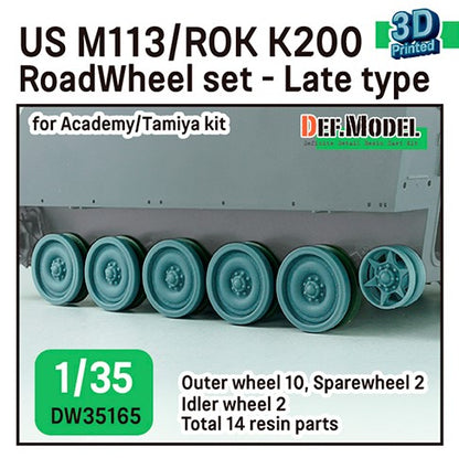 DEF MODEL (1/35) US M113/ROK K200 Jeu de roues de route - Type tardif (pour Academy, Tamiya)