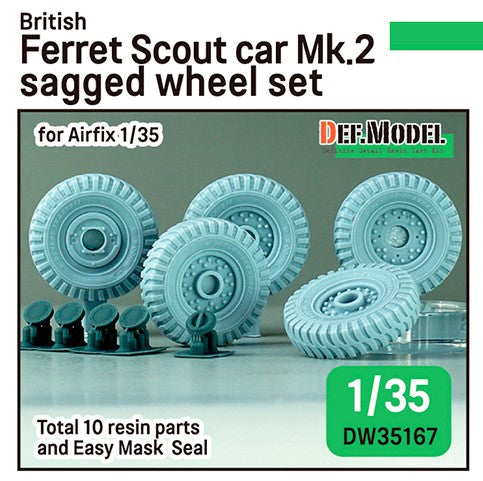 DEF MODEL (1/35) British Ferret Scout Car Mk.2 Sagged Wheel Set (for Airfix)