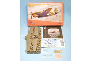 Contenido de la caja de la maqueta del caza Morane Saunier MS 406 C1 en escala 1:48 de Dora Wings referencia 48057