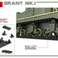 Vista tren rodaje de la maqueta del tanque británico Grant Mk.I en escala 1:35 de Miniart referencia 35276