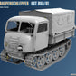 Diseño frontal izquierdo de la maqueta del tractor Raupenschlepper OST ROS 01 Mid Production en escala 1:35 de Miniart referencia 35480
