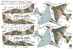 Decoraciones de la maqueta del caza A-4M inicial israelí Ayit en escala 1:48 de Hobby 2000 referencia 48039