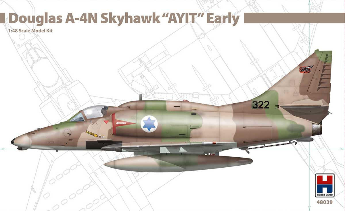 Portada de la maqueta del caza A-4M inicial israelí Ayit en escala 1:48 de Hobby 2000 referencia 48039