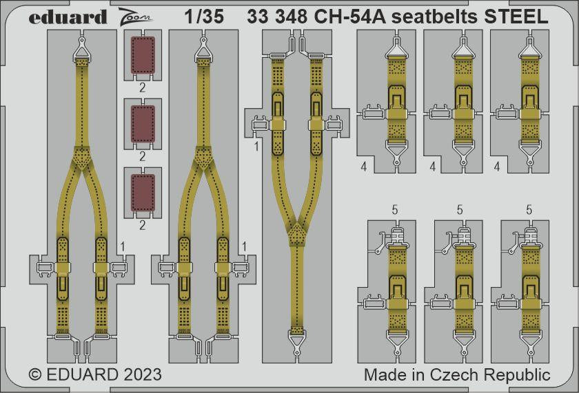 Set de cinturones precoloreados para helicóptero norteamericano CH-54A en escala 1:48 de Eduard referencia 33348