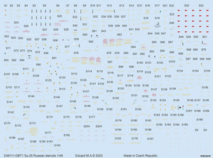 EDUARD (1/48) Su-25 Russian Stencils (ZVEZDA)