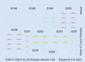 EDUARD (1/48) Su-25 Russian Stencils (ZVEZDA)