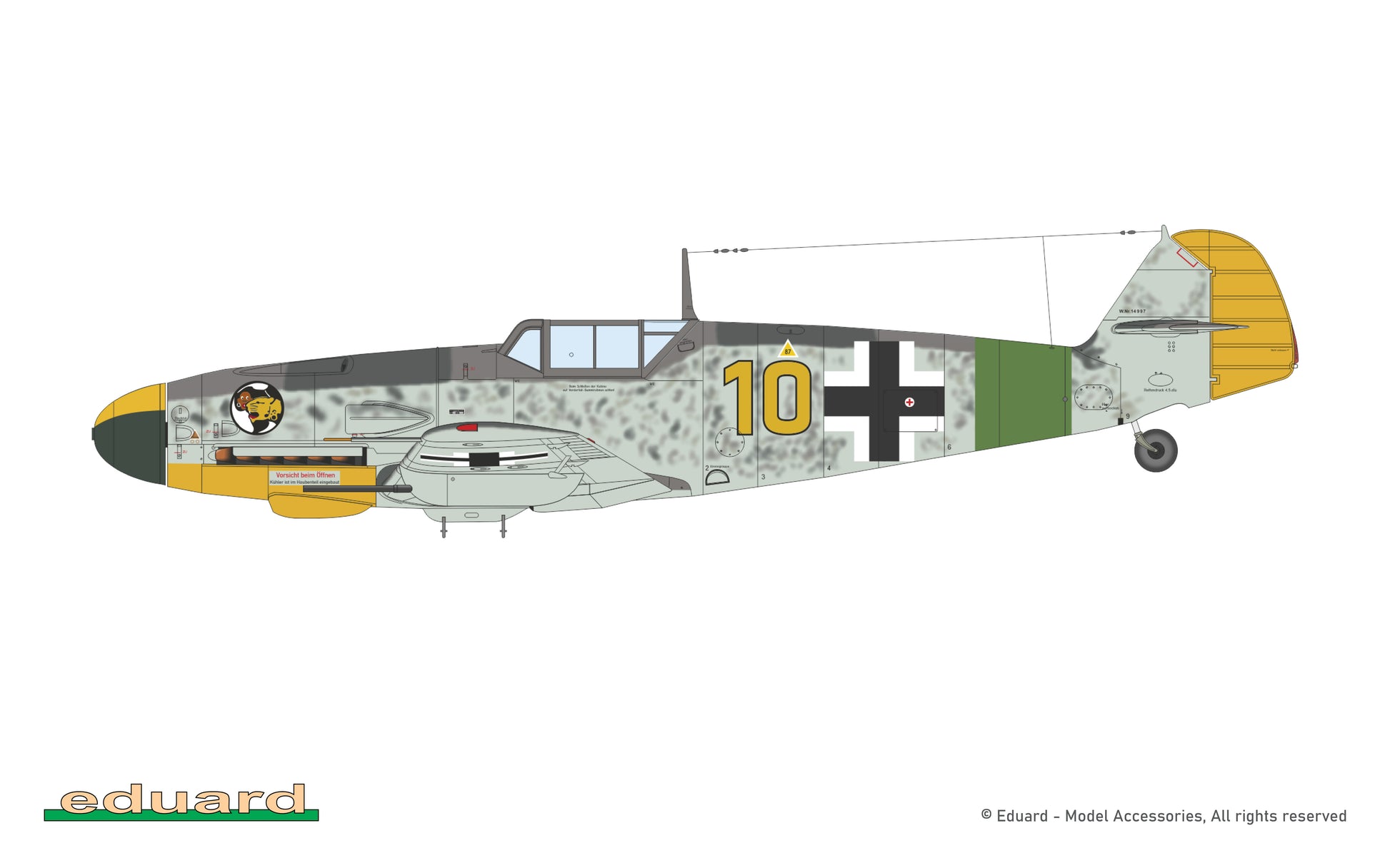 Decoración 2 de la maqueta del caza alemán Bf-109 G-4 en escala 1:48 de Eduard referencia 84203