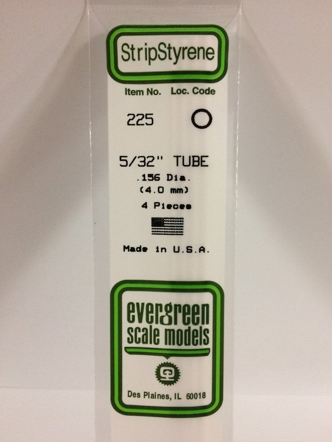 EVERGREEN Tubo de estireno 5/32" (0,156" de diametro) Blanco