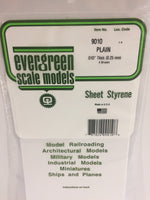 4 planchas de estireno en color blanco de 15x30cm con 0,25mm de grosor de Evergreen referencia 9010