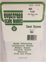 Plancha de estireno de 15x30cm y 1,5mm de grosor de Evergreen referencia 9060