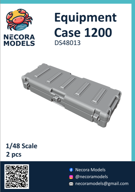Set de 2 cajas de 120cm para transportar equipamiento militar moderno en escala 1:48 de Necora Models referencia 48013