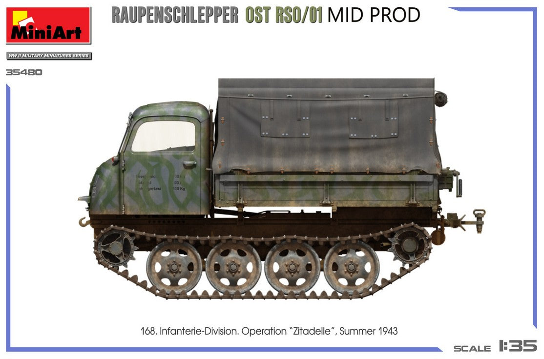 Esquema de camuflaje 2 de la maqueta del tractor Raupenschlepper OST ROS 01 Mid Production en escala 1:35 de Miniart referencia 35480