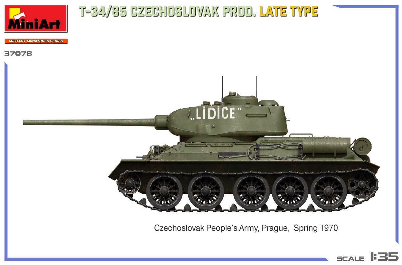 Esquema de pintura 6 de la maqueta del T-34/85 Produccion Final Checoslovaca en escala 1:35 de Miniart referencia 37078