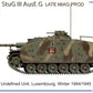 Esquema de pintura 1  de la maqueta del Stug III Ausf G de produccion Miag en version final en escala 1:72 de Miniart referencia 72112