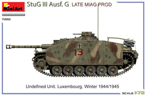Esquema de pintura 1  de la maqueta del Stug III Ausf G de produccion Miag en version final en escala 1:72 de Miniart referencia 72112