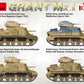 Esquemas de pintura de la maqueta del tanque británico Grant Mk.I en escala 1:35 de Miniart referencia 35276