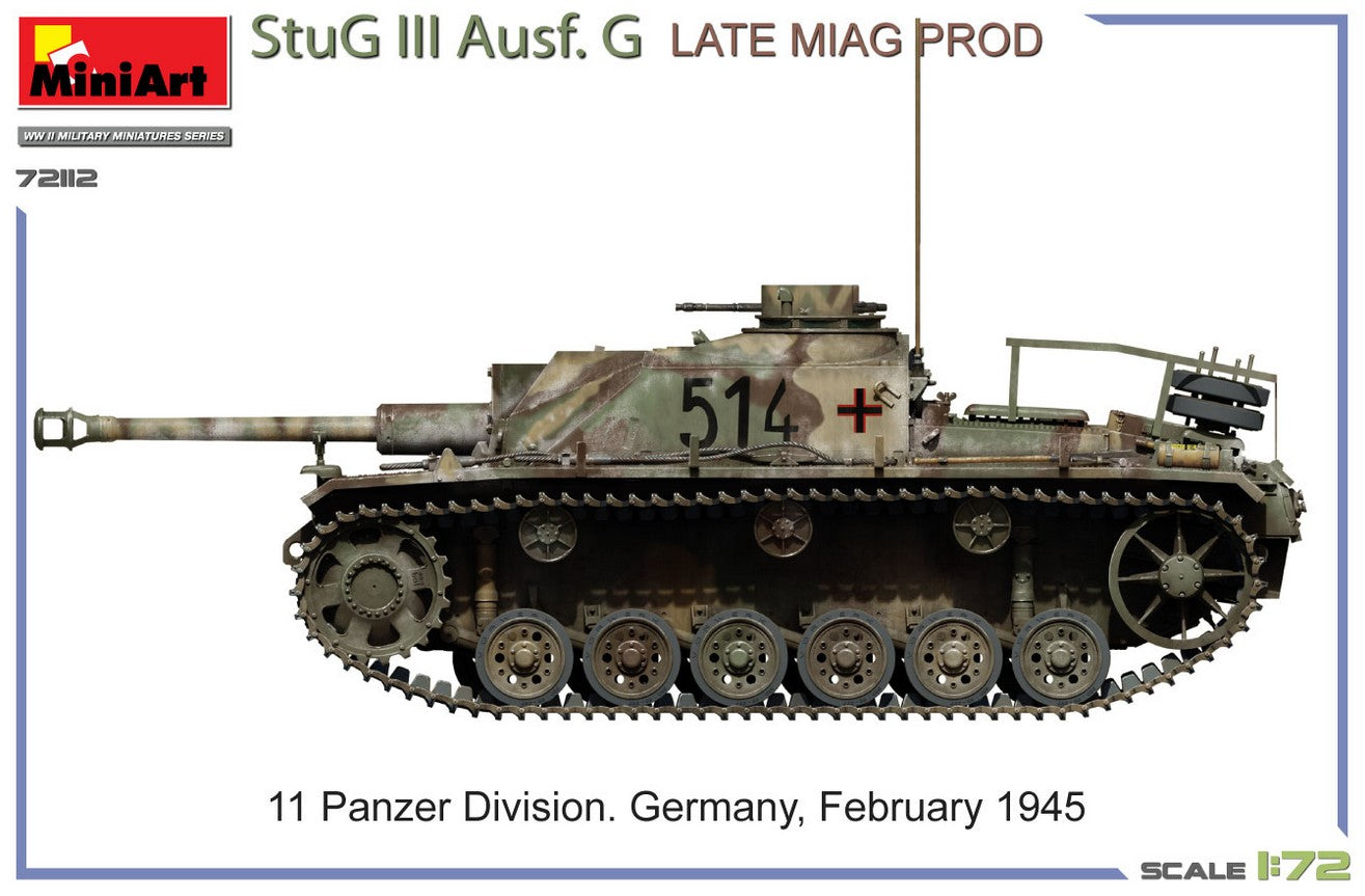 Esquema de pintura 2 de la maqueta del Stug III Ausf G de produccion Miag en version final en escala 1:72 de Miniart referencia 72112