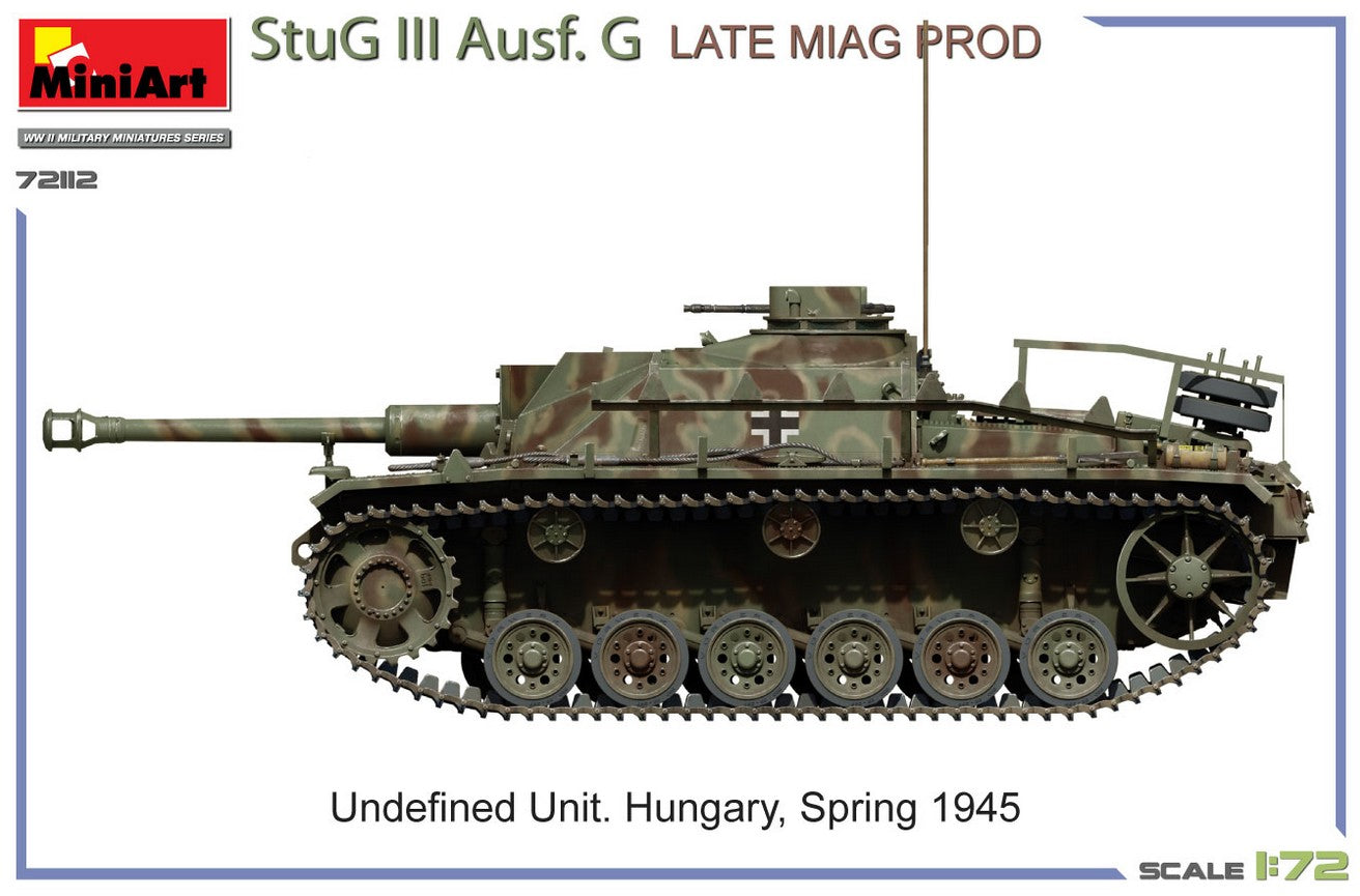 Esquema de pintura 4  de la maqueta del Stug III Ausf G de produccion Miag en version final en escala 1:72 de Miniart referencia 72112