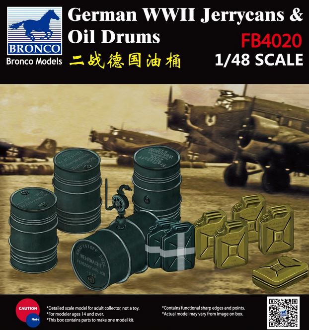 BRONCO (1/35) German WWII Jerrycans & Oil Drums