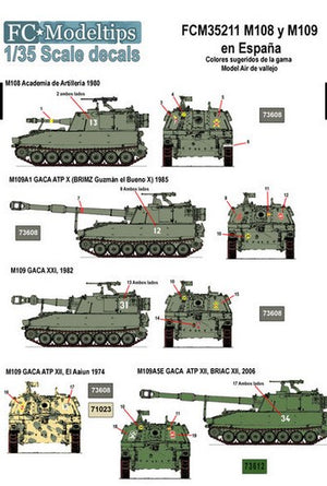 FC MODEL TREND (1/35) Decals M108 und M109 in Spanien