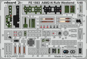 Set de mejora de fotograbdos precoloreados para avión A6mM2-N Rufe en escala 1:48 de Eduard referencia FE 1563