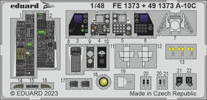 Fotograbado para interior de cabina de avión A-10C de Academy en escala 1:48 fabricado por Eduard referencia FE1373