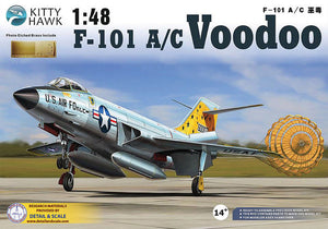 Portada de la caja de la maqueta del caza norteamericano F-101A/C Voodoo en escala 1:48 de Kitty Hawk referencia 80115