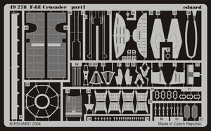 Fotograbados del exterior de la maqueta de Hasegawa del caza F-8E crusader en escala 1:48 de Eduard referencia 49278