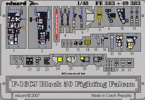 Fotograbados para interiores de cabina F-16CJ Block 50 para Tamiya 1:48 Eduard 49383