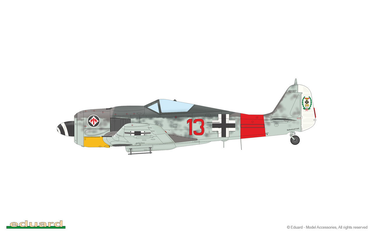Decoración 1 de la maqueta del caza alemán Fw-190 A7 en escala 1:48 de Edurad referencia 82138