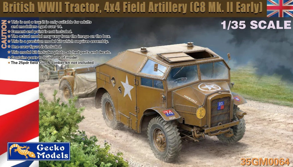GECKO MODELS (1/35) British WWII Tractor, 4x4 Field Artillery (C8 Mk.II Early)