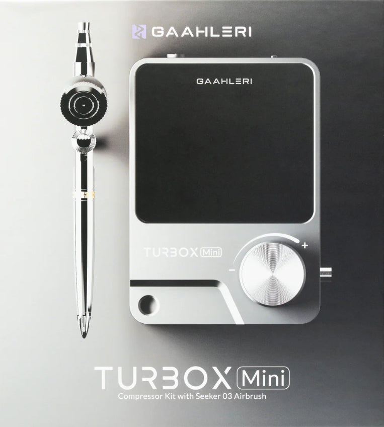 Set de compresor Gaahleri Turbo X y aerógrafo Seeker de 0,3 con compatibilidad de energía europea, referencia 47606